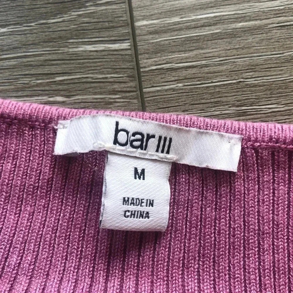 Bar III Women's Volume-Sleeve Sweater In Plum Pink Blouse Size Medium - Picture 9 of 13